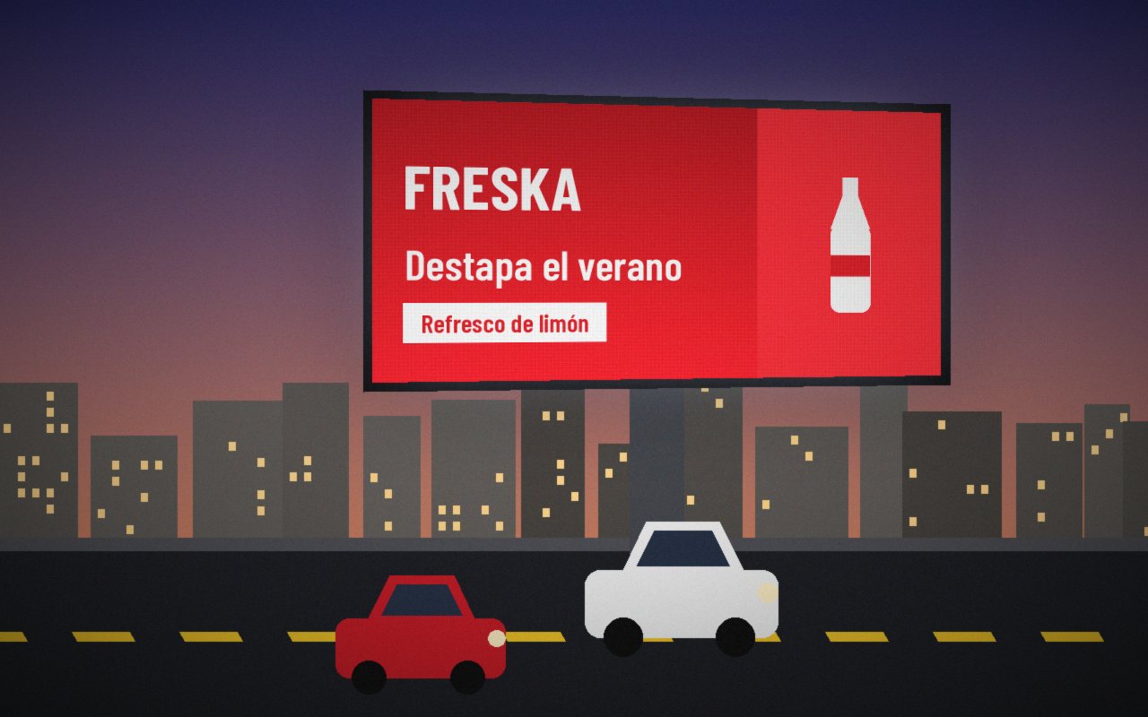 Pantalla publicitaria ilustrativa